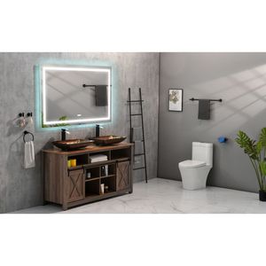 Specchio da Bagno a LED da Parete 72 x 36 Pollici con Illuminazione Frontale e Posteriore, Antiappannamento, Memoria, 3 Colori, Dimmerazione Continua - Product Image 4