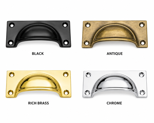 Premium Solid Brass Rich Finish Rectangle Shape Cup Puller <b>Handle</b> for Cabinet Drawer Right Hand Modern Design Easy Installation - Product Image 4