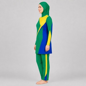 Ensemble de bikini modeste de haute qualité, séchage rapide, respirant, écologique, antibactérien, anti-UV, imprimé islamique, en spandex/polyester - Product Image 6