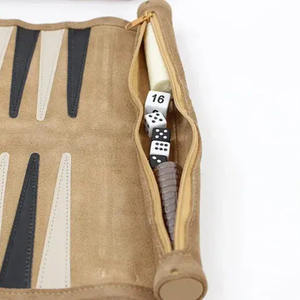 Jeu de Backgammon et Échecs Portable en Cuir Personnalisé avec Patchwork Floral, Plateau de Luxe en Cuir avec Dés et Boîte en PU - Product Image 3