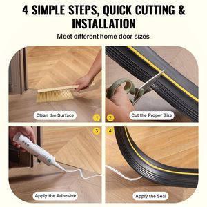 Guarnizione Universale per Soglia Porta Garage da 16,5 Piedi, Striscia Adesiva per Sigillatura a Pavimento, Impermeabile, per Garage - Product Image 6