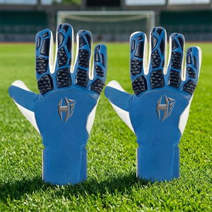 Premium Quality Customized Goalkeeper Gloves High Foam Latex with 4mm German Latex in Front Hand Negative Roll Latex Strap - Product Image 3