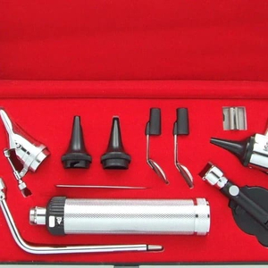 Ensemble combiné vétérinaire mini otoscope et ophtalmoscope LED pour examen ORL, en acier, alimentation électrique - Product Image 4