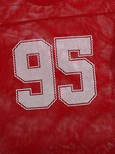 <b>Red</b> Mesh Short Sleeve T-Shirt Lightweight Polyester Crew Neck Casual Top Casual Football Jersey Shirts - Product Image 2