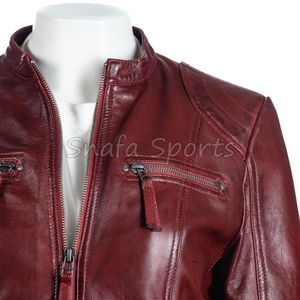 Veste Courte en Cuir Tendance pour Femme – Blouson Moto Slim Chic pour l'Hiver – Idéale au Quotidien - Product Image 3