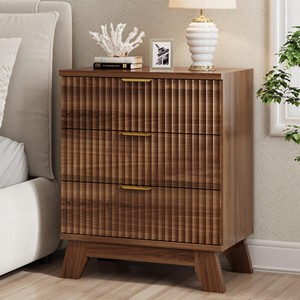 Acacia Wood 3-Drawer Rectangle Dresser <b>Chest</b> Mid-Century Design Eco-friendly Durable Tabletop Bedroom Furniture Wholesale India - Product Image 5