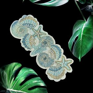 Camino de Mesa Bordado Estilo Bohemio con Diseño de Conchas y Estrellas de Mar para Decoración del Hogar - Product Image 4