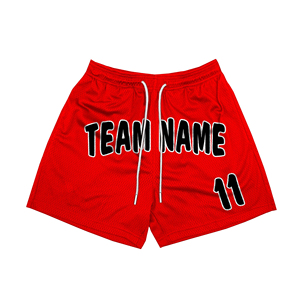 Shorts en maille tricotée 100 % polyester avec cordon de serrage, personnalisables avec logo OEM, impression numérique, pour femmes (gym, course à pied) et hommes (basketball) - Product Image 3