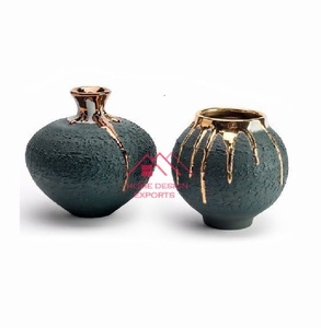 Jarrón de Metal terminado para el hogar, piezas de centro de mesa, decoración, jarrones de Metal, fundición de aluminio, Pátina verde de Metal - Product Image 1