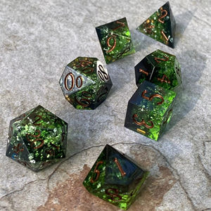 Jeu de dés en résine professionnel, dés polyédriques à bords tranchants pour jeux de table haut de gamme, dés de jeu personnalisés avec logo, vente en gros - Product Image 1