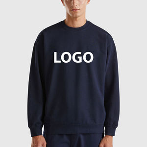 Sudadera Personalizada para Hombre, Cuello Redondo, Color Azul Marino, Corte Regular, Logotipo Estampado en la Parte Delantera, Estilo Casual para Otoño, 100% Algodón Tejido - Product Image 4