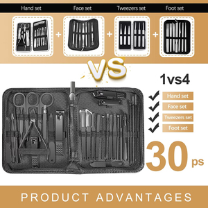 Professional Stainless Steel Manicure and Pedicure <b>Set</b> 16-in-1 Compact Travel Case <b>Nail</b> Scissors Foot Care Cutter Kit - Product Image 6