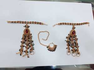 Indian Trendy Classic Choker Engagement Anniversary Wedding Party Women's Green Necklace Earring <b>Set</b> Traditional <b>Crystal</b> Kundan - Product Image 4
