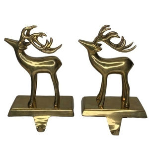 Moderno Soporte para Calcetines Navideños de Metal Plateado con Reno y Árbol de Pino, Colgador de Chimenea de Aluminio para Decoración del Hogar - Product Image 4