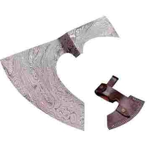 Industrial High Carbon Steel Damascus Steel Double Blade Flat Backed <b>Axe</b> Head <b>Wood</b> Handle for Camping Woodworking - Product Image 3