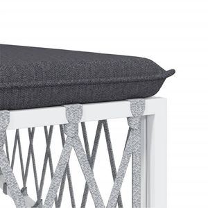 Set Lounge da Giardino Bianco e Grigio Scuro - Product Image 6