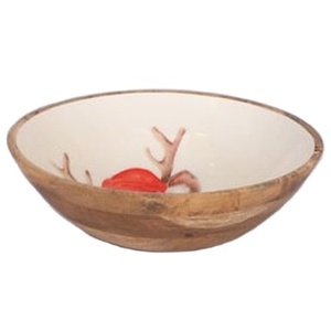 Vajilla minimalista moderna ecológica con diseños de esmalte, servidor de ensalada de madera de mango, cuenco para servir comida de cocina hecho a mano - Product Image 1