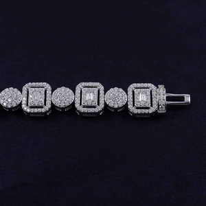 Bracelet Tennis de Luxe en Moissanite Taille Brillante, Plaqué Rhodium, Argent 925, Bijou Hip Hop Scintillant, Cadeau pour Hommes et Femmes - Product Image 5