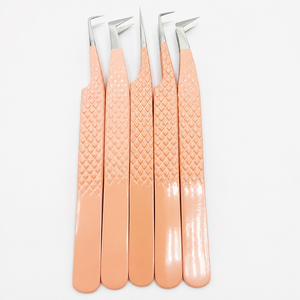 HARRAR GROUP Ensemble professionnel de pinces et ciseaux de précision en acier inoxydable, pointes dorées lisses, longueur 13 cm, pour extensions de cils - Product Image 3