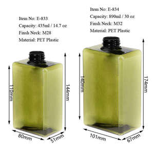 Bouteille carrée plate sérigraphiée, rechargeable, légère, en plastique PET, vente en gros, 400 ml, pompe, emballage cosmétique personnalisé - Product Image 6