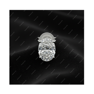 Pendientes de Plata de Ley 925 con Letra Inicial O, Diamante Cultivado en Laboratorio con Certificación GIA IGI, DEF VVS VS, Regalo para Él y Ella - Product Image 1