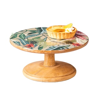 Support à gâteau rond en bois imprimé émail de qualité supérieure, fait à la main, moderne, pour les mariages, les fêtes, les événements festifs et la décoration de table de luxe - Product Image 4