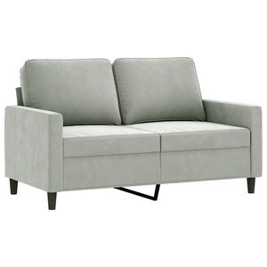 Sofá de 2 Plazas en Terciopelo Gris Claro, 100% Poliéster con Textilene Metálico para Sala de Estar - Product Image 2