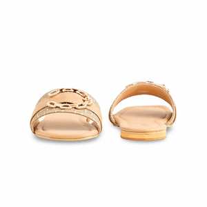 FR8297รองเท้าแตะสไลด์สำหรับผู้หญิงสีเบจอย่างเป็นทางการ - Product Image 2