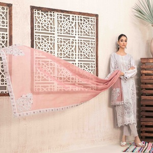 Traje de Lujo Pakistaní de 3 Piezas, Vestido Bordado de Viscosa Tawakkal Vol NURTEN, Trajes para Damas, Salwar Kameez con Estampado en Relieve/Digital - Product Image 5