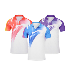 T-shirts et shorts de tennis personnalisés pour femmes, vêtements de tennis respirants en polyester sublimé, uniformes de badminton pour hommes - Product Image 6