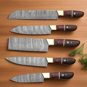 Professional Damascus Steel <b>Kitchen</b> <b>Knife</b> Set Multi Piece Chef <b>Knives</b> With Durable Blade For Chopping Slicing Dicing - Product Image 1