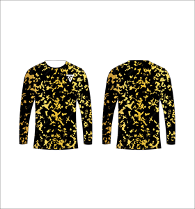 Camiseta de Manga Larga para Hombre, Color Azul Marino y Amarillo Camuflaje, Diseño Abstracto Azul y Blanco, Cuello Redondo, Estilo Casual, Ropa Deportiva, para Gimnasio - Product Image 6