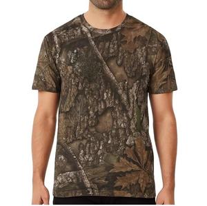 เสื้อยืดแขนสั้นพิมพ์ลายพรางสีเทาสำหรับผู้ชาย ทรงปกติ คอกลม สวมใส่สบาย ระบายอากาศได้ดี ผลิตจากผ้าโพลีเอสเตอร์ถัก - Product Image 5
