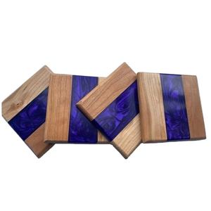 Sous-verres modernes en bois et résine époxy pour bar, cuisine, pendaison de crémaillère, cadeau d'anniversaire - Product Image 1