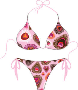 Bikini Personalizado para Mujer, Conjunto de Bikini de Dos Piezas, Bikini Triangular, Bikini con Tiras, Bikini con Lazos Laterales, Bikini con Cuello Halter - Product Image 3