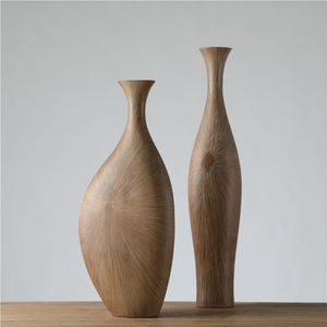 Vase classique léger en bois naturel 100% fait main, motif figurine, décoration d'intérieur, artisanat indien MULTI CRAFT - Product Image 3