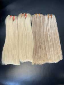 Venta al por mayor de extensiones de cabello ruso de doble dibujado cutícula alineada Rubio color de la máquina Trama de pelo de Vietnam Hair Factory - Product Image 4