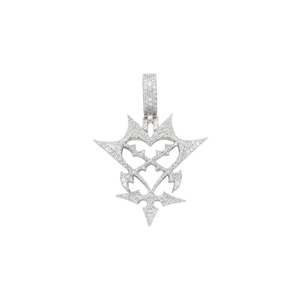 Pendentif de luxe en argent 925 avec moissanite taille ronde et micro-incrustation à motif, pour un usage quotidien, bijoux unisexe - Product Image 1