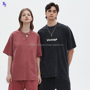 DTG T-shirts streetwear lourds personnalisés 100% coton T-shirt blanc à épaules tombantes surdimensionné Vintage délavé à l'acide pour hommes - Product Image 2