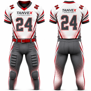 Ensemble uniforme de football américain TANVEX INTERNATIONAL pour homme – Col en V, manches courtes, imprimé par transfert thermique, écologique, anti-humidité - Product Image 5
