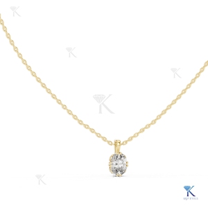 Lab Grown Diamond Oval Solitaire <b>Pendant</b> Necklace 14K 18K <b>Solid</b> <b>Gold</b> IGI Certified Wedding & Party Women's Jewelry - Product Image 1