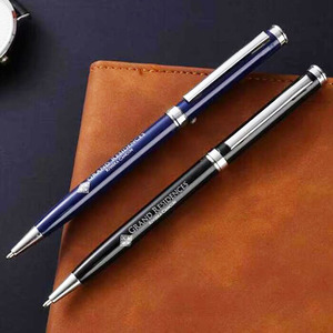 NM-410BP Luxury Logo Ballpoint <b>Pen</b> with Metal Twist Black & Rose Gold Trims-Promotional Business Gift 0.7mm Tip - Product Image 2