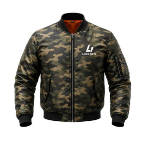 Custom Woodland Camo Bomber <b>Jacket</b> for Men & Women Reversible <b>Zip</b> <b>Up</b> Flight <b>Jacket</b> Windproof Winter Hunting Outdoor <b>Jacket</b> OEM - Product Image 1