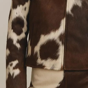 Dernière Collection : Veste d'Hiver Matelassée en Cuir de Vachette Véritable et Cheveux Naturels pour Femme – Tendance, Écologique, Respirante et de Haute Qualité - Product Image 5