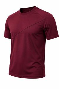 เสื้อยืดคอกลมแขนสั้นผู้ชายสีสันตามเทรนด์ ทรงปกติ แห้งเร็ว ผ้าถักลำลอง โพลีเอสเตอร์ 100% 180 กรัม สไตล์สปอร์ต - Product Image 2