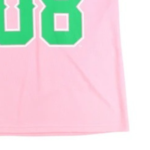 เสื้อกีฬาคอวีสีชมพูเขียวแบบกำหนดเอง แขนสั้น ชุดทีมกีฬา ไซส์ XL ระบายอากาศได้ดี เหมาะสำหรับการเล่นกีฬา หมายเลข 0 - Product Image 4