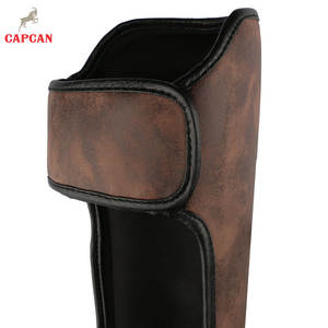 Protector de Espinillas de Cuero Ajustable para Muay Thai, Precio de Fábrica, Ligero, Ecológico, Antideslizante, Protección para Pies y Rodillas, Cierre de Gancho y Bucle - Product Image 4