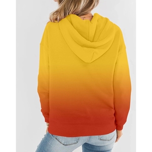 Sweat-shirt à capuche décontracté surdimensionné pour femme, 100 % coton, imprimé, effet délavé, avec logo frontal, haute qualité - Product Image 2