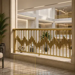 Barandilla Elegante de Latón y Acero Inoxidable con Acabado Decorativo para Escaleras, Balcones, Jardines y Residencias Modernas - Product Image 4