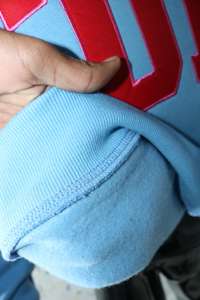 Sudadera de cuello alto personalizada en azul Columbia y rojo con apliques, de gran tamaño, 100% algodón de peso pesado, moderna, para mujer, Finer Threads - Product Image 6